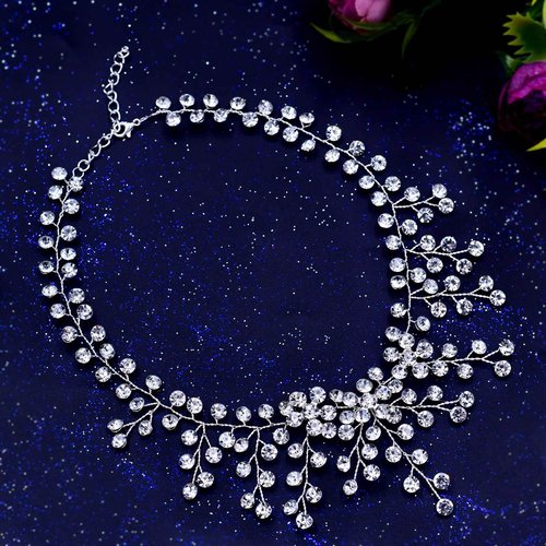 Bridal Wedding Headband Crystal Tiara Crown,Queen Tiaras and Crowns,Wedding Bride Crowns For Birthday Party Wedding Pageant Hair Accessories (Silver/Crown + necklace + Earrings)