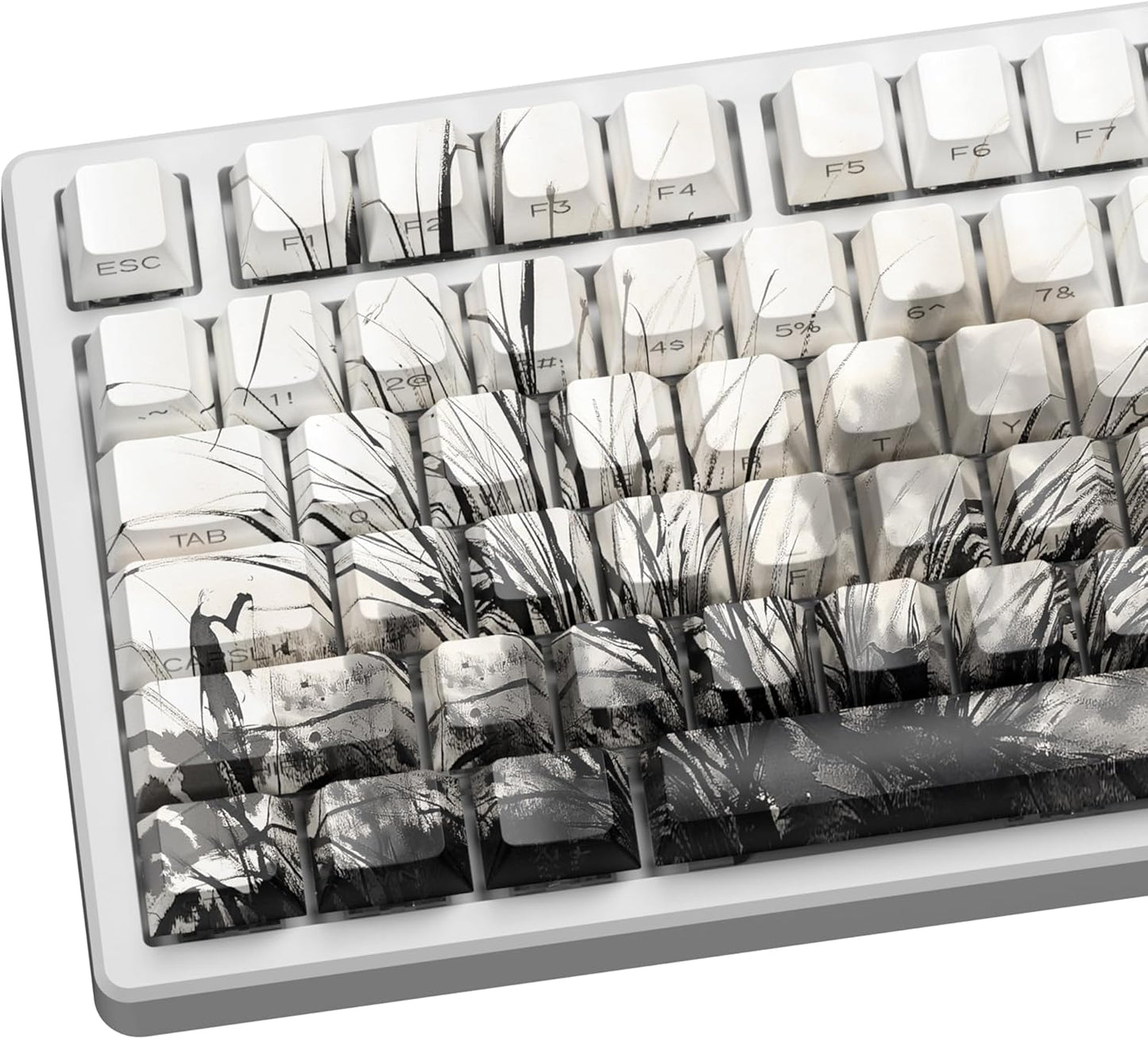 XVX Orchid Shine Through Keycaps, Double Shot PBT Keycaps, Side Printed Keyboard Caps with Dye Sublimation Full Keycap Sets Suitable for Gateron Cherry MX Switches Mechanical Keyboard