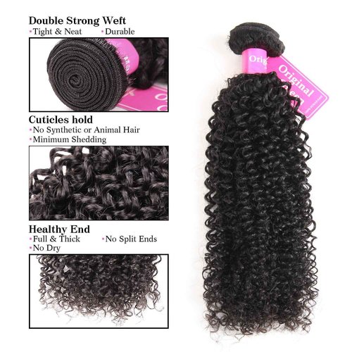 Original Queen 100% Brazilian Unprocessed Virgin Kinky Curly Human Hair Weave 3 Bundles Deep Curly Hair Extensions Mixed Length 14 16 18inches by Original Queen