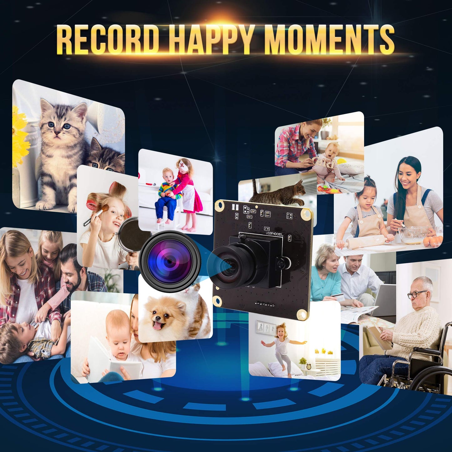 ALPCAM 1080P USB Camera Module HD 2MP High Speed 60fps 120fps 260fps Indudtrial Mini Webcam UVC Golf Swing Camera Module with No Distortion Lens for Linux Windows Android