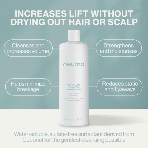 NEUMA Neu Volume Shampoo 32 Fl. Oz. Fennel, Ylang Ylang, Patchouli, and Vanilla Scent, Sulfate Free Shampoo