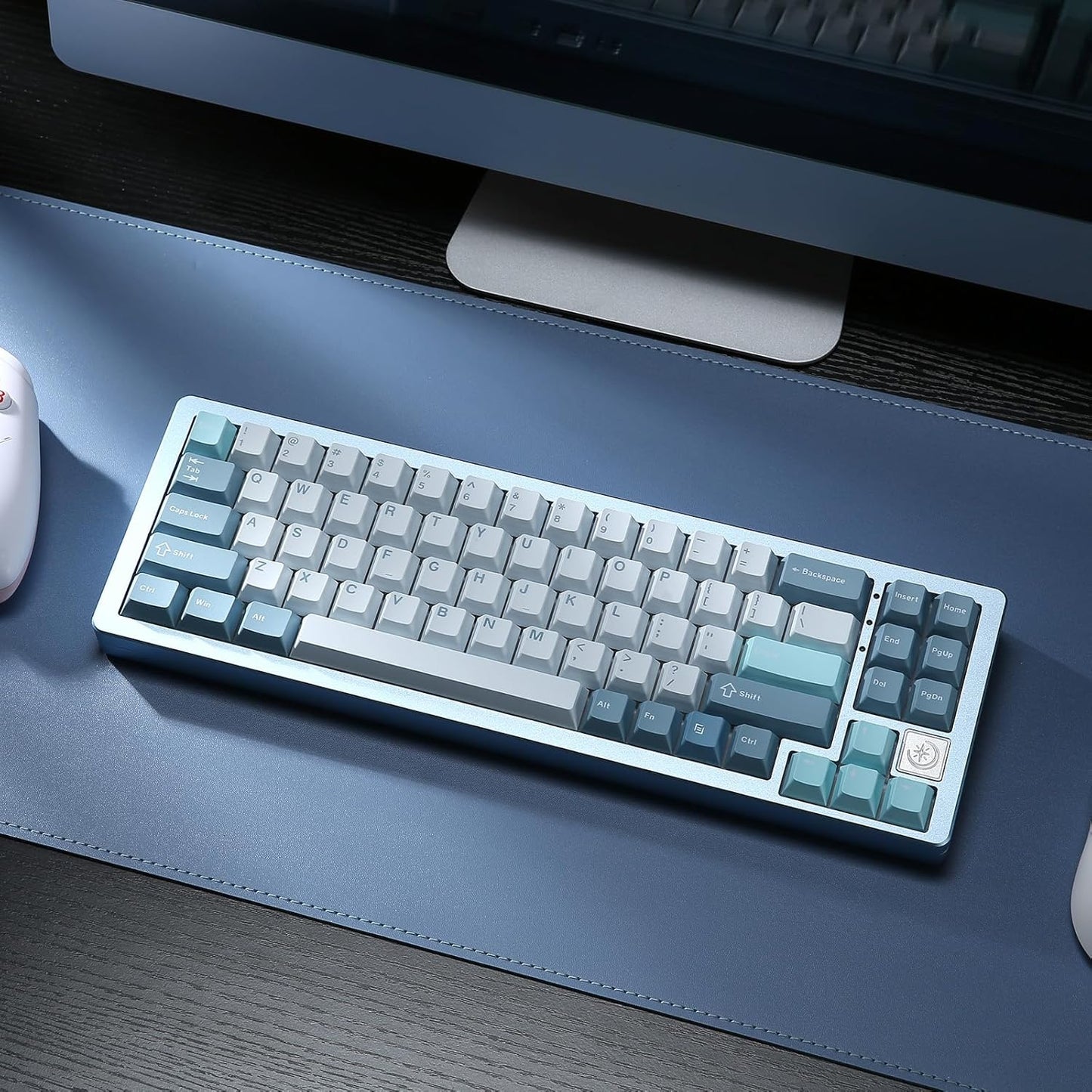 YUNZII AL71 75% Mechanical Keyboard,Full Aluminum CNC,Hot Swappable Gasket,2.4GHz Wireless BT5.0/USB-C Wired,NKRO Programmable RGB Backlight Creamy Typing for Win/Mac(Pink, Crystal White Switch)