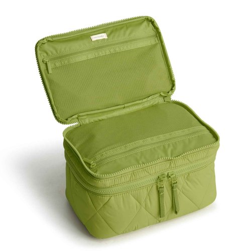 Vera Bradley Featherweight Brush Up Cosmetic Case, Spinach Green