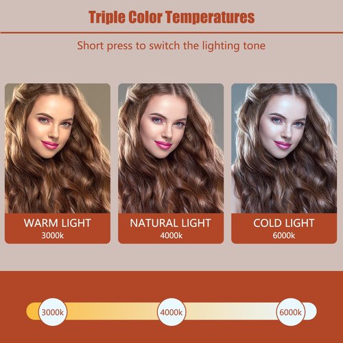 AOBEO Makeup Mirror with Lights, 18" x 22" Vanity Mirror, 3 Color Modes, Dimmable Light, 360 Rotation