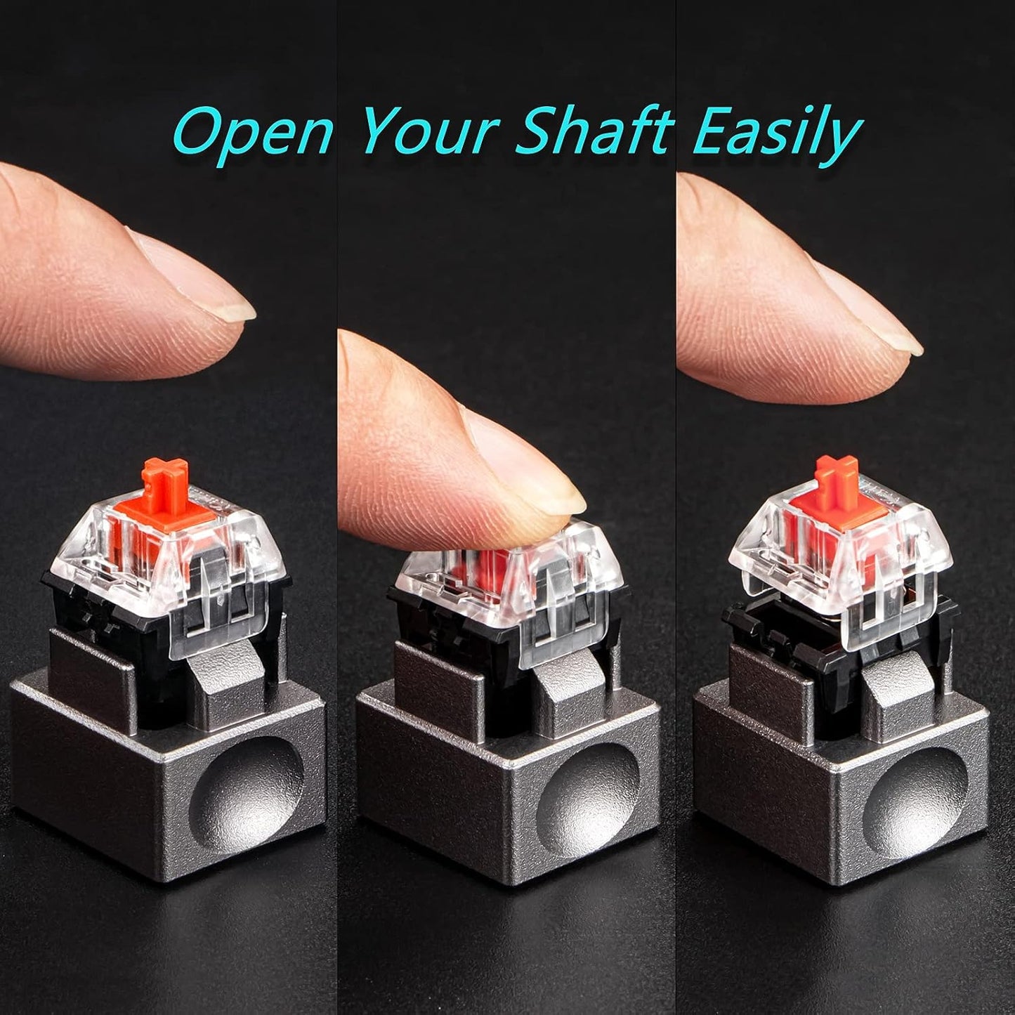 Aluminum Alloy Switch Opener with Keycap Puller for Cherry MX Switches – Black