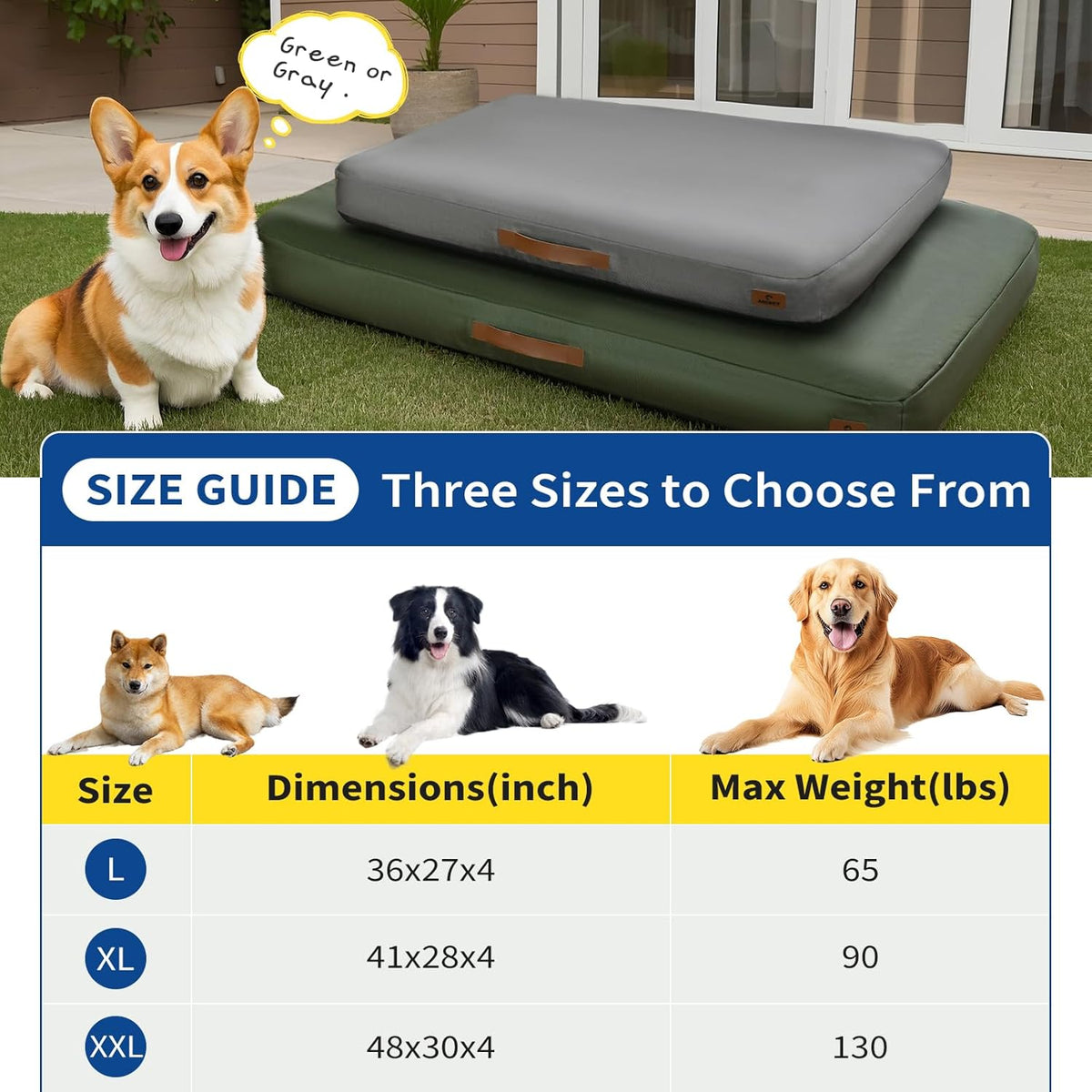 Inflatable Waterproof Dog Bed with Removable Washable Cover for Outdoor & Travel Use