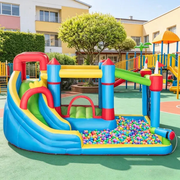 Inflatable Bounce House with Inflator - Large Kids Play Area