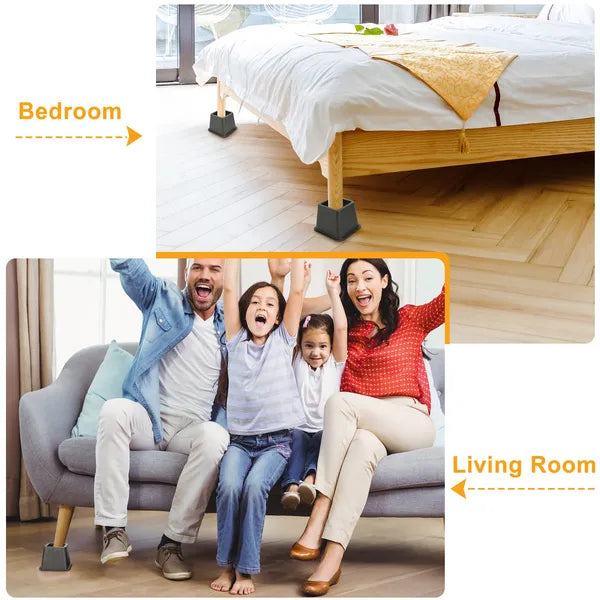 Adjustable Furniture Risers - 8-Piece Set with 500kg Capacity
