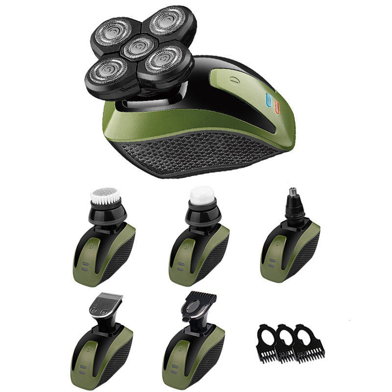 Multifunctional 6-in-1 Rechargeable Hair Clipper with Rotary Blades