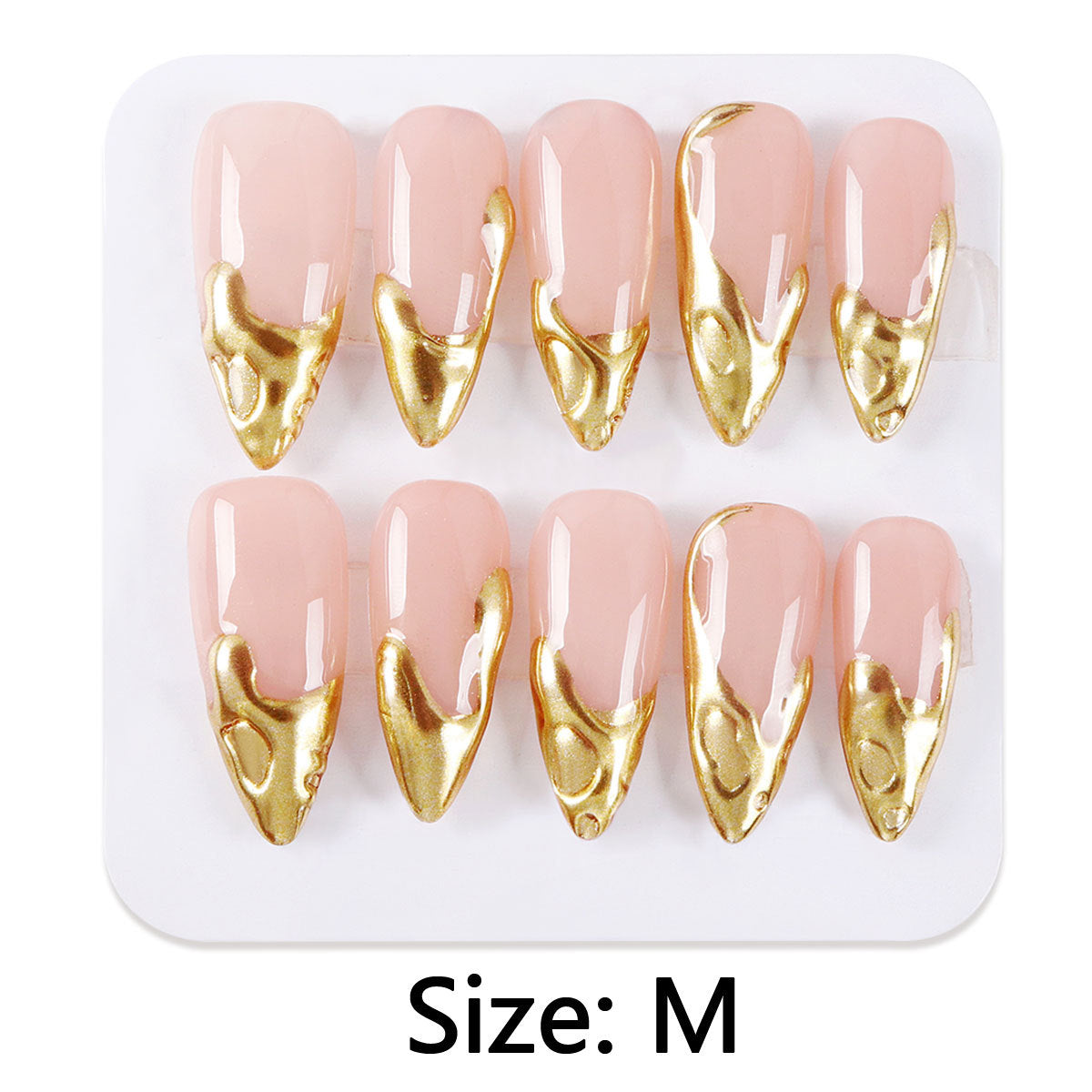 Liquid Metal Apricot Nail Stickers - Hand Painted Nail Art Decals for Ladies