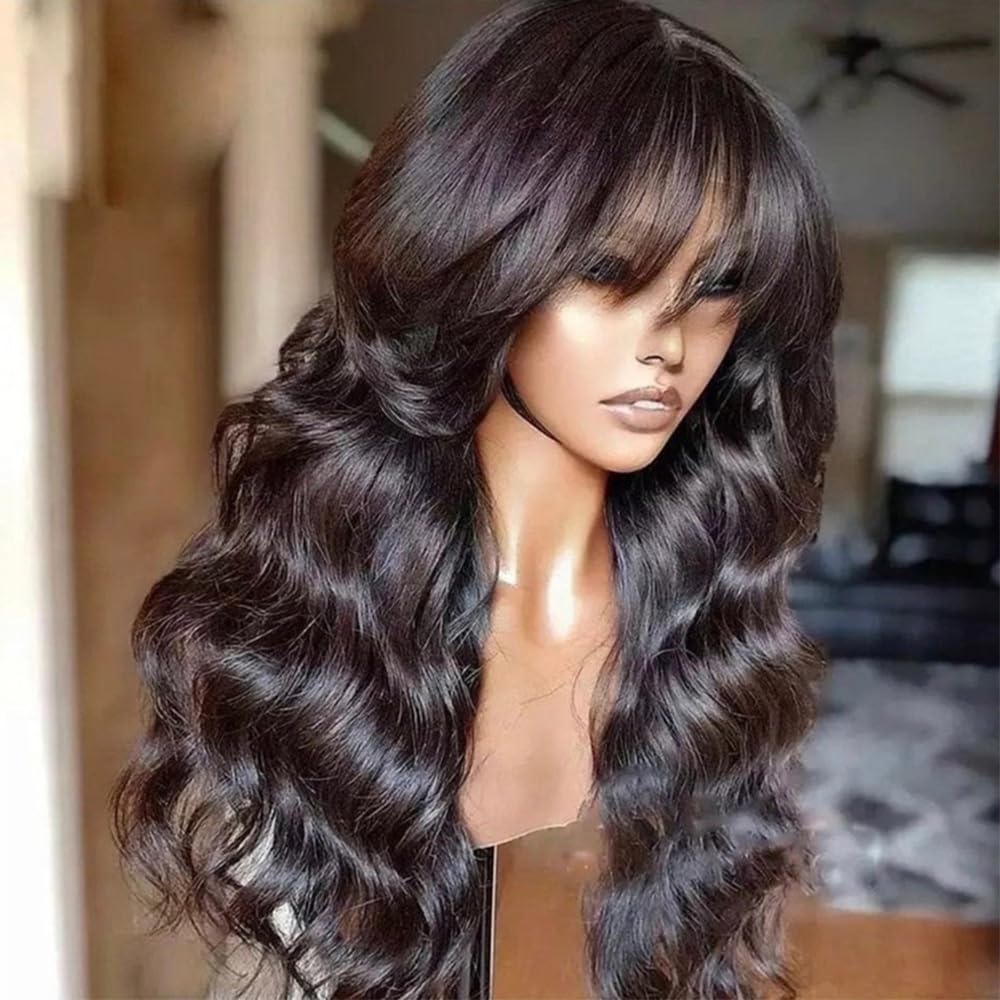 Full Machine Made Body Wave Human Hair Wig - Natural Color, Multiple Lengths