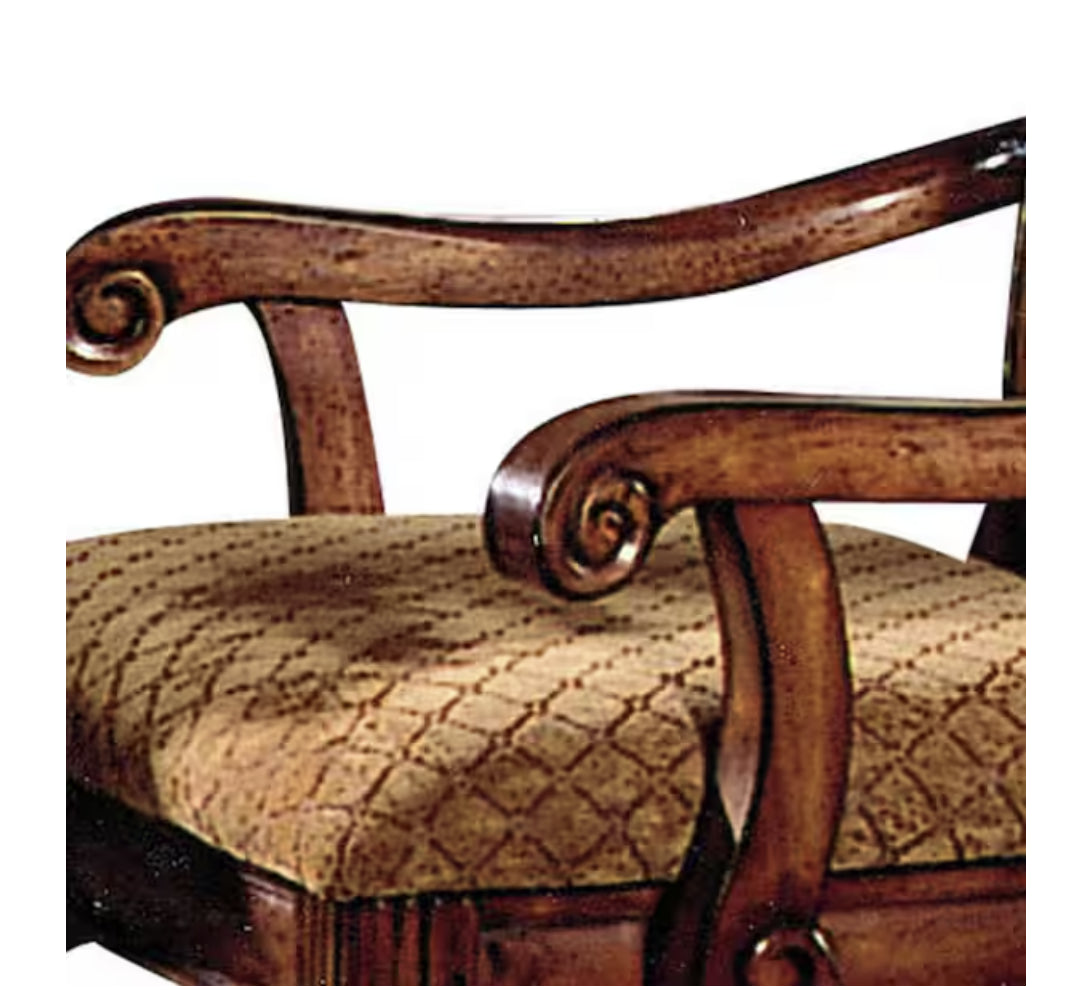 Chateau De Ville Fabric Arm Chair Set of 2 - Cherry