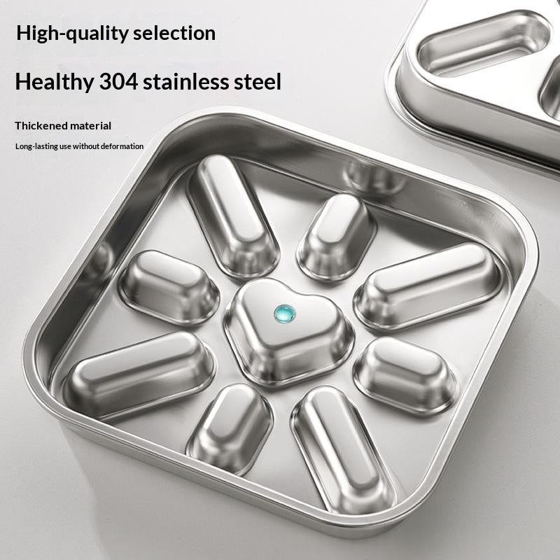 Neck Support Dog Food Bowl - Tip-Proof Stainless Steel Square Pet Feeder