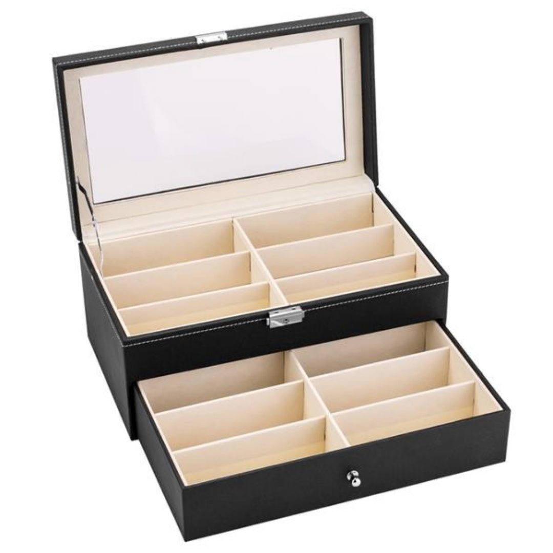 Leather 12 Piece Eyeglasses Storage And Sunglass Glasses Display