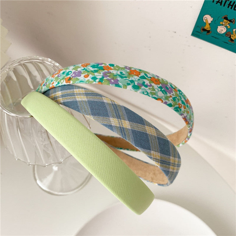 Plaid Flower Fabric Headband