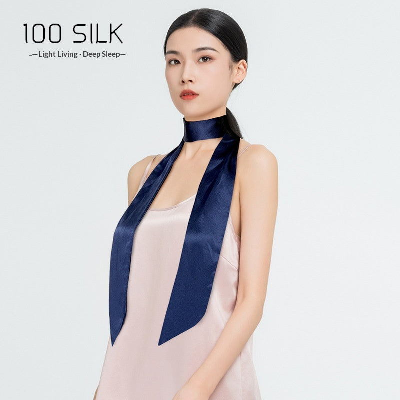 Elegant Silk Long Hairband Scarf for Women - Versatile Head Wrap