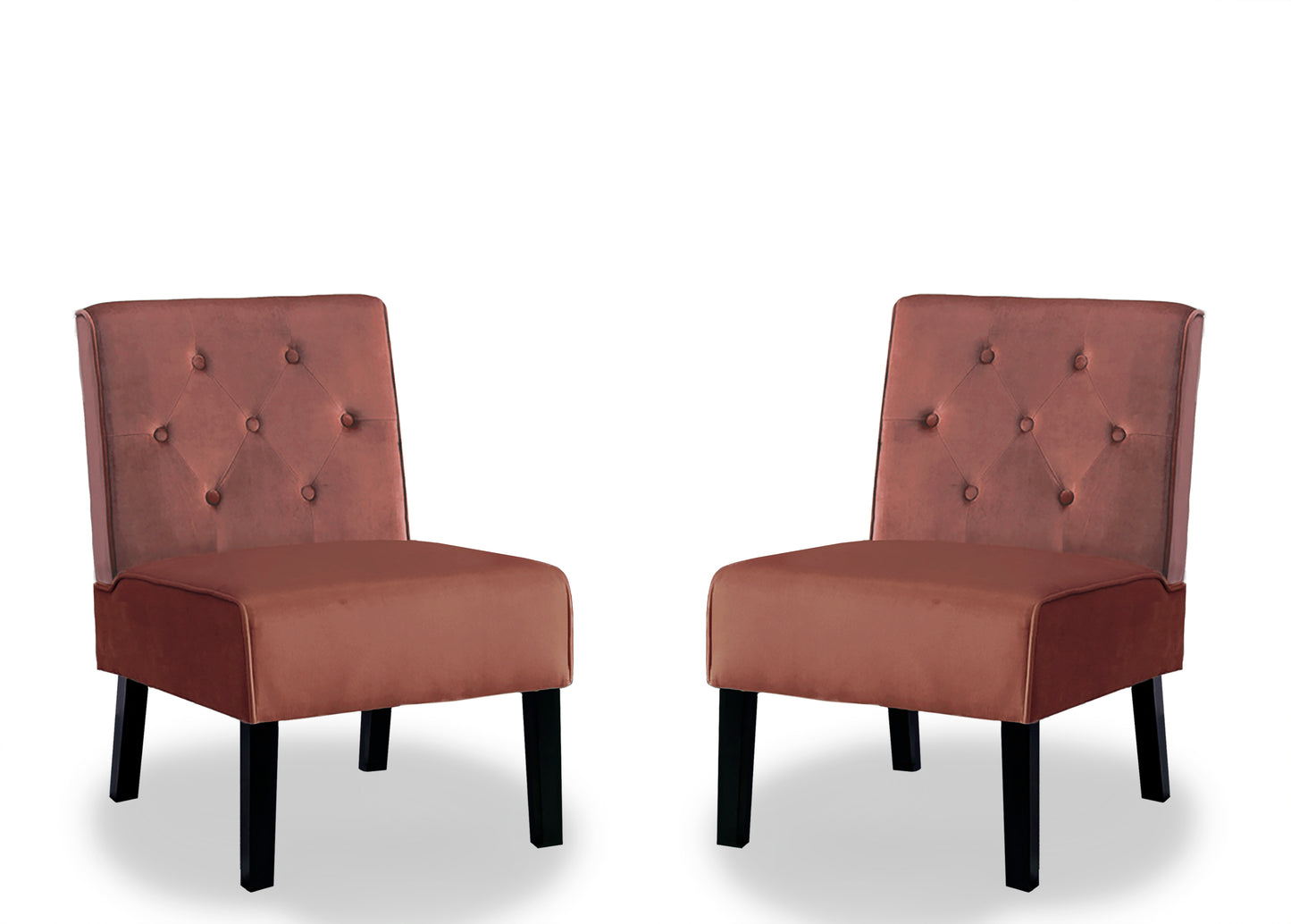 Reese 53 2Piece Living Room Armless Button Tufted Pattern Accent