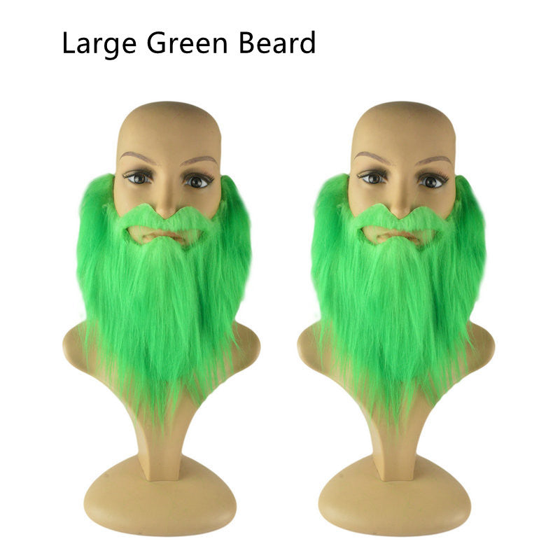 Green Plush Beard for Party & Carnival Decor - Bearded Costume Accessory