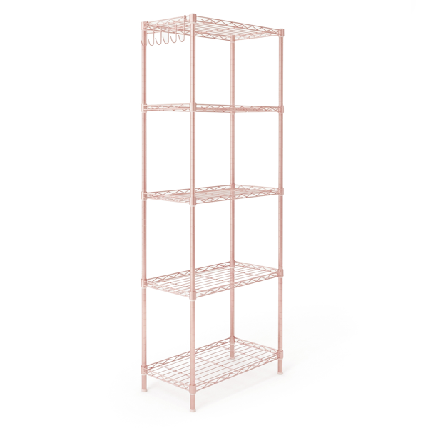 5-Tier Adjustable Iron Display Rack - High-Gloss Finish, 150cm