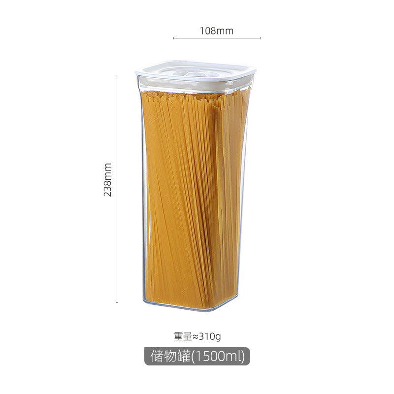 Large Capacity Food Storage Cans - Clear Plastic Kitchen Containers with Rechargeable Pump