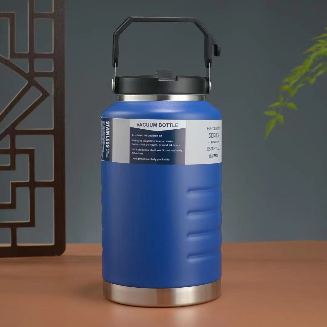Large Capacity Insulated Ice Bucket Mug - Outdoor Thermal Barrel with Straw