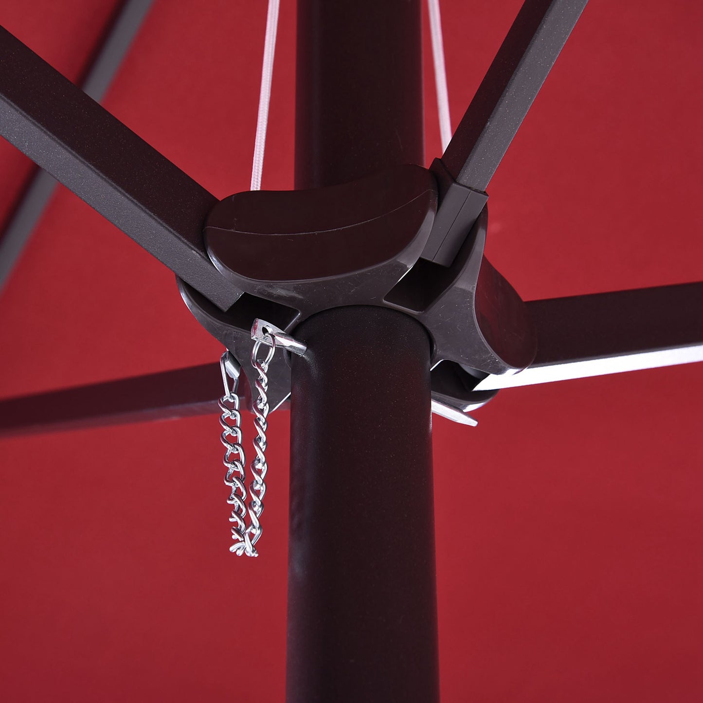 15 ft Double-Sided Patio Umbrella with Crank - Wine Red
