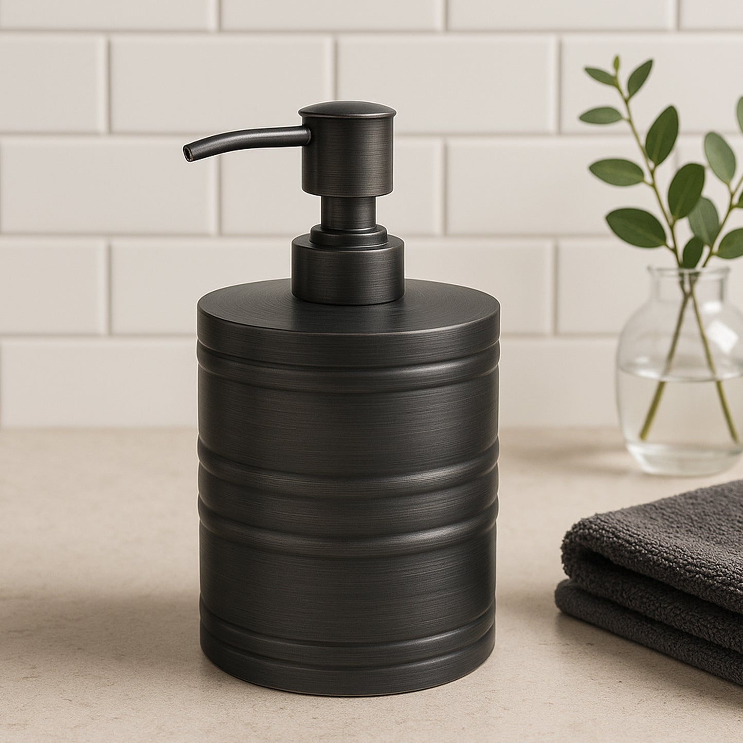 Stainless Steel Liquid Soap Dispenser Pump Bottle Bathroom Vanity &