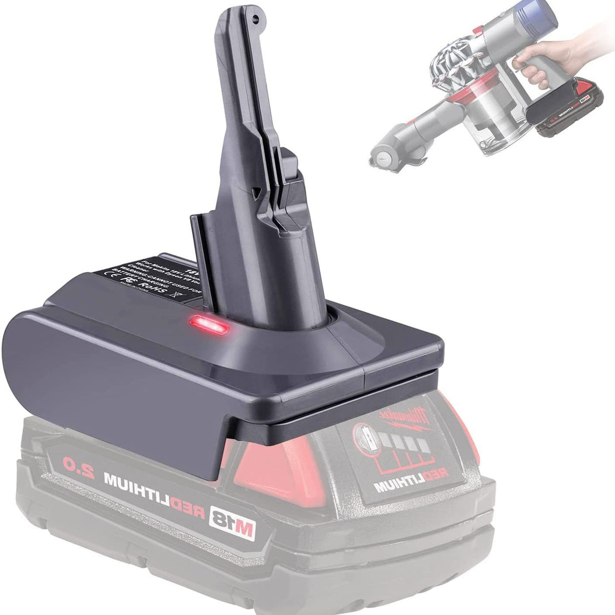 Battery Adapter for Dyson Vacuum Cleaners - Tool Battery Conversion