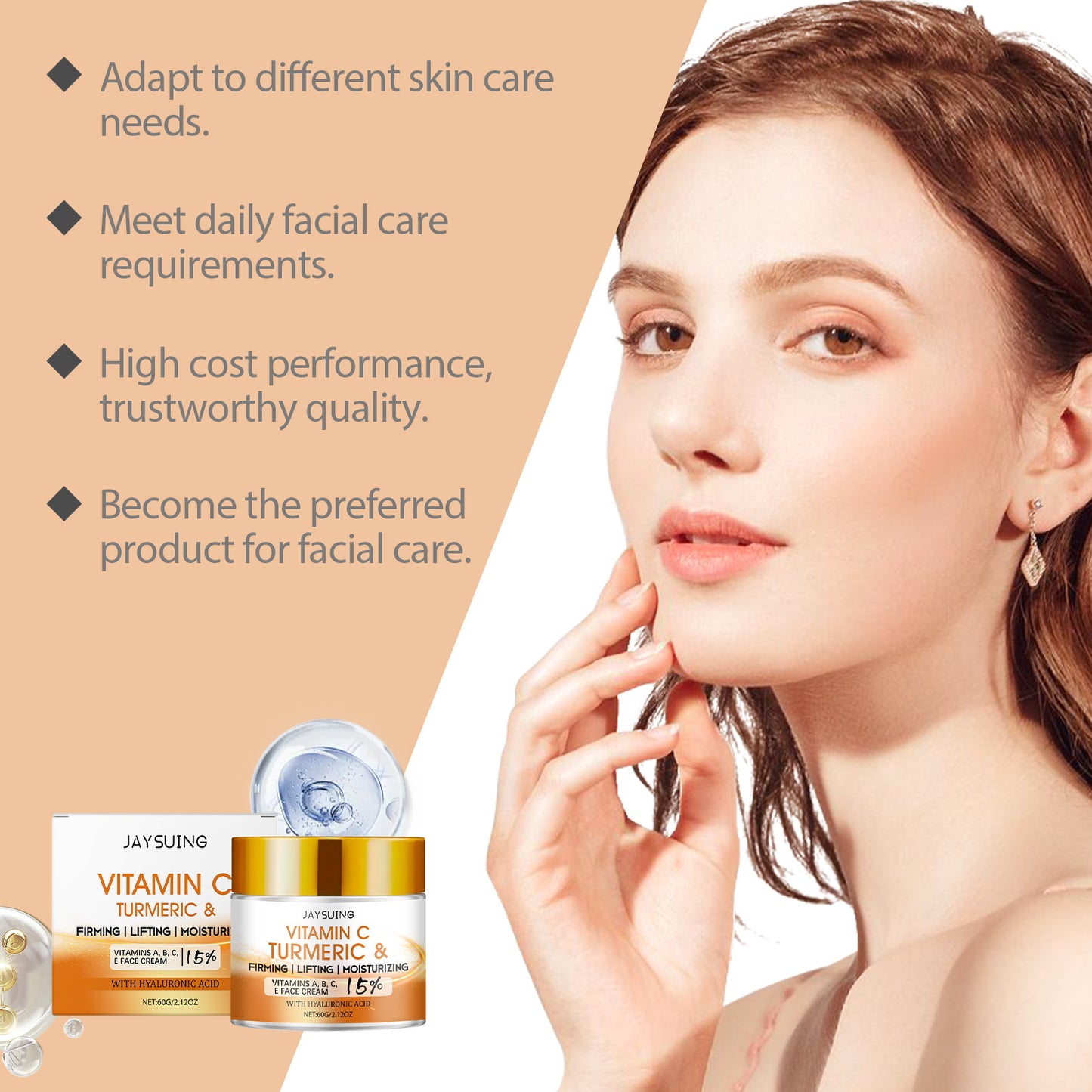 Firming Rejuvenation Neck Cream with Vitamin C & Hyaluronic Acid - 60g