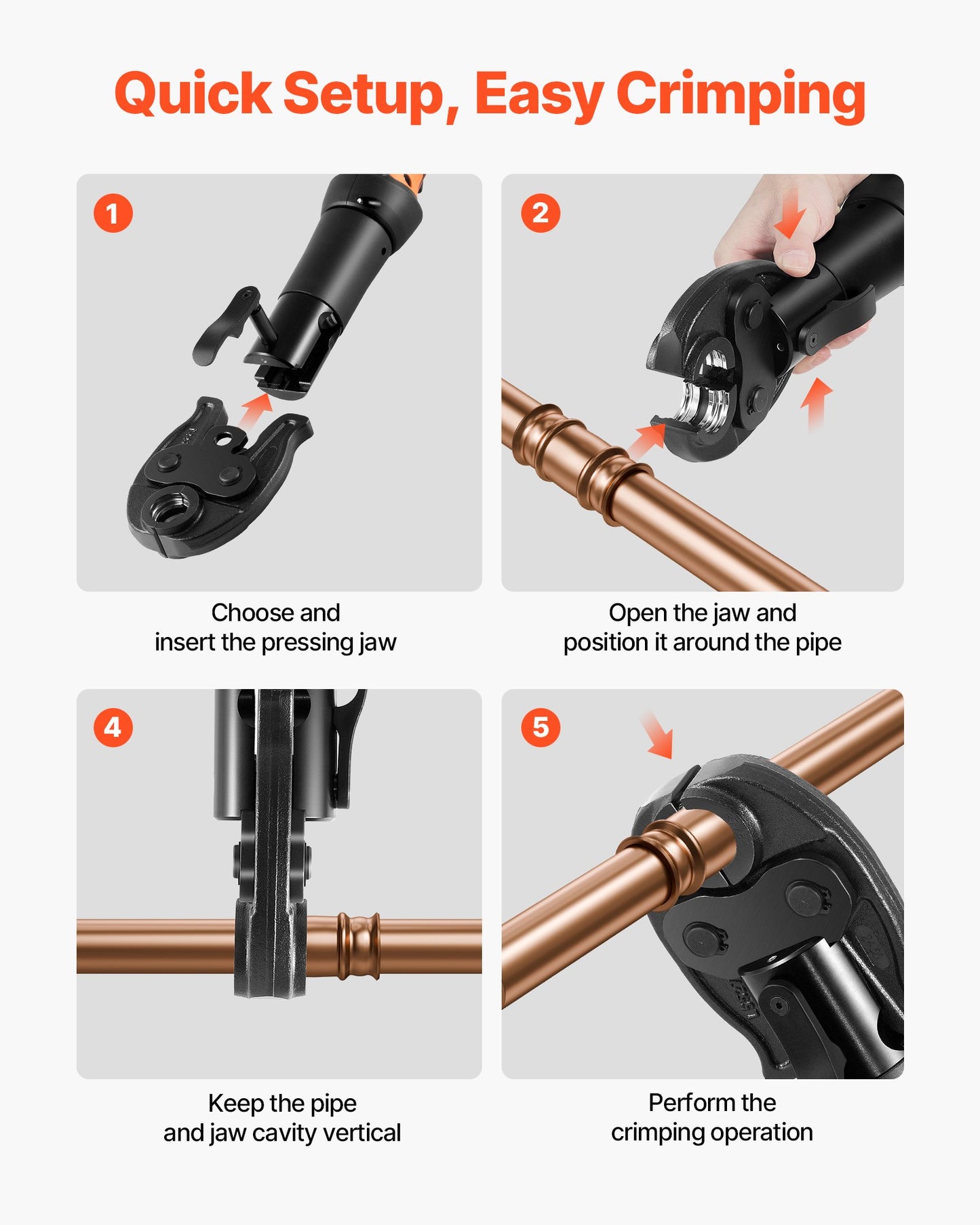 7/8-Inch Press Jaw for HVAC/R Copper Pipe Fitting - Hardened Steel, Black