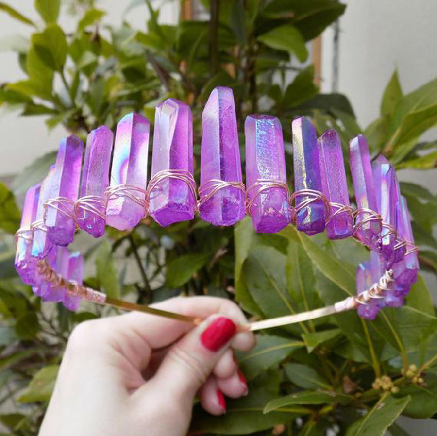Purple Crystal Amethyst Headband for Women