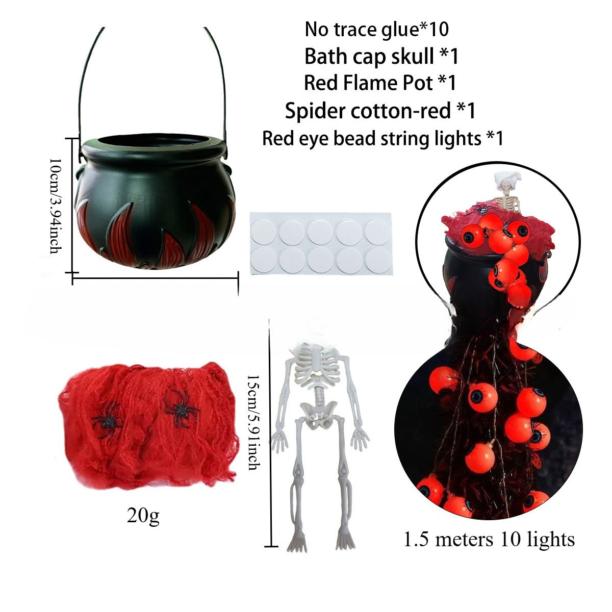 Halloween Evil Bubble Skull Pot Decoration - Festive Garden & Party Decor