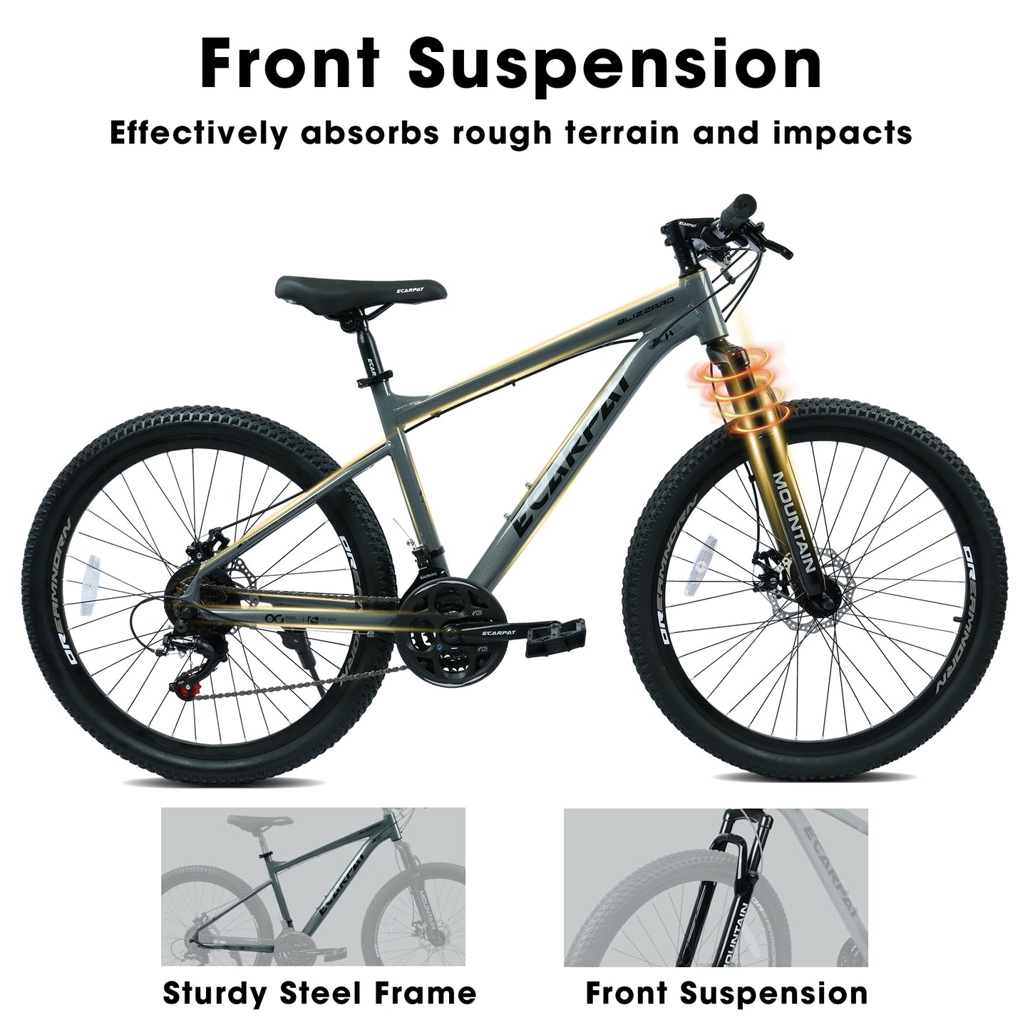 26-Inch All-Terrain Mountain Bike with Disc Brakes & 21-Speed Gear