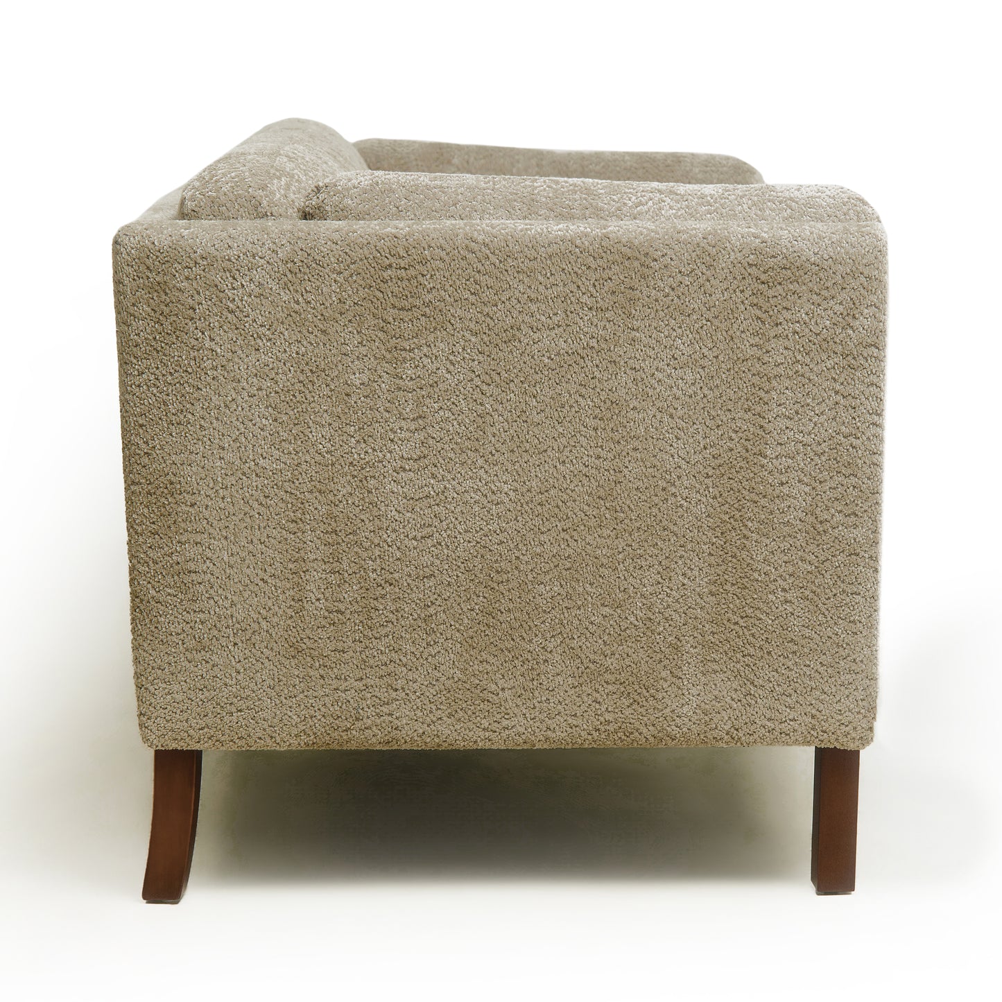 Modern Chenille Loveseat Sofa - Removable Cushion, Camel