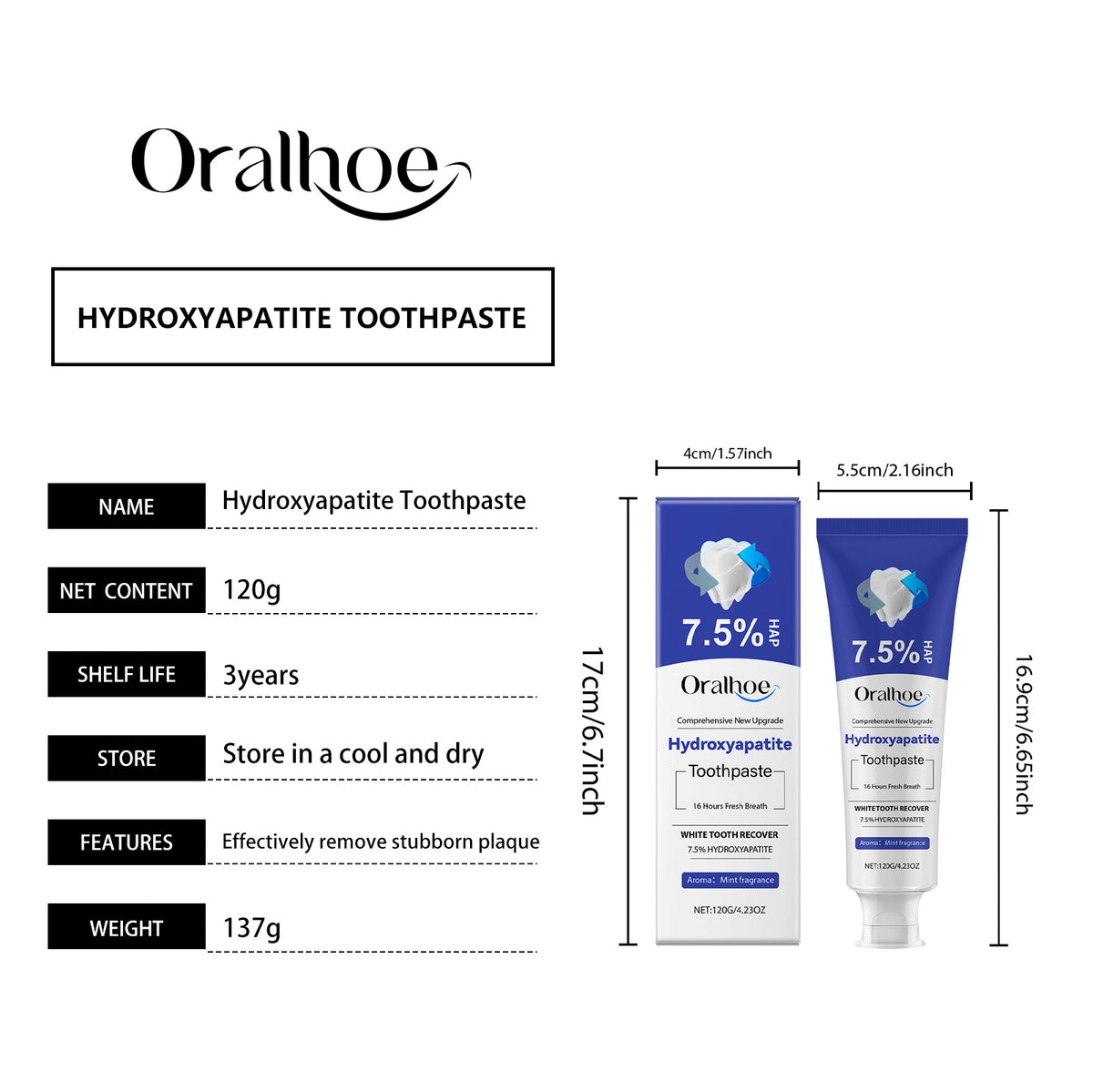 Tooth Whitening & Repairing Toothpaste 120g