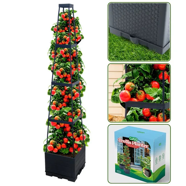2-Pack 44.8" Self-Watering Tomato Planter with Trellis