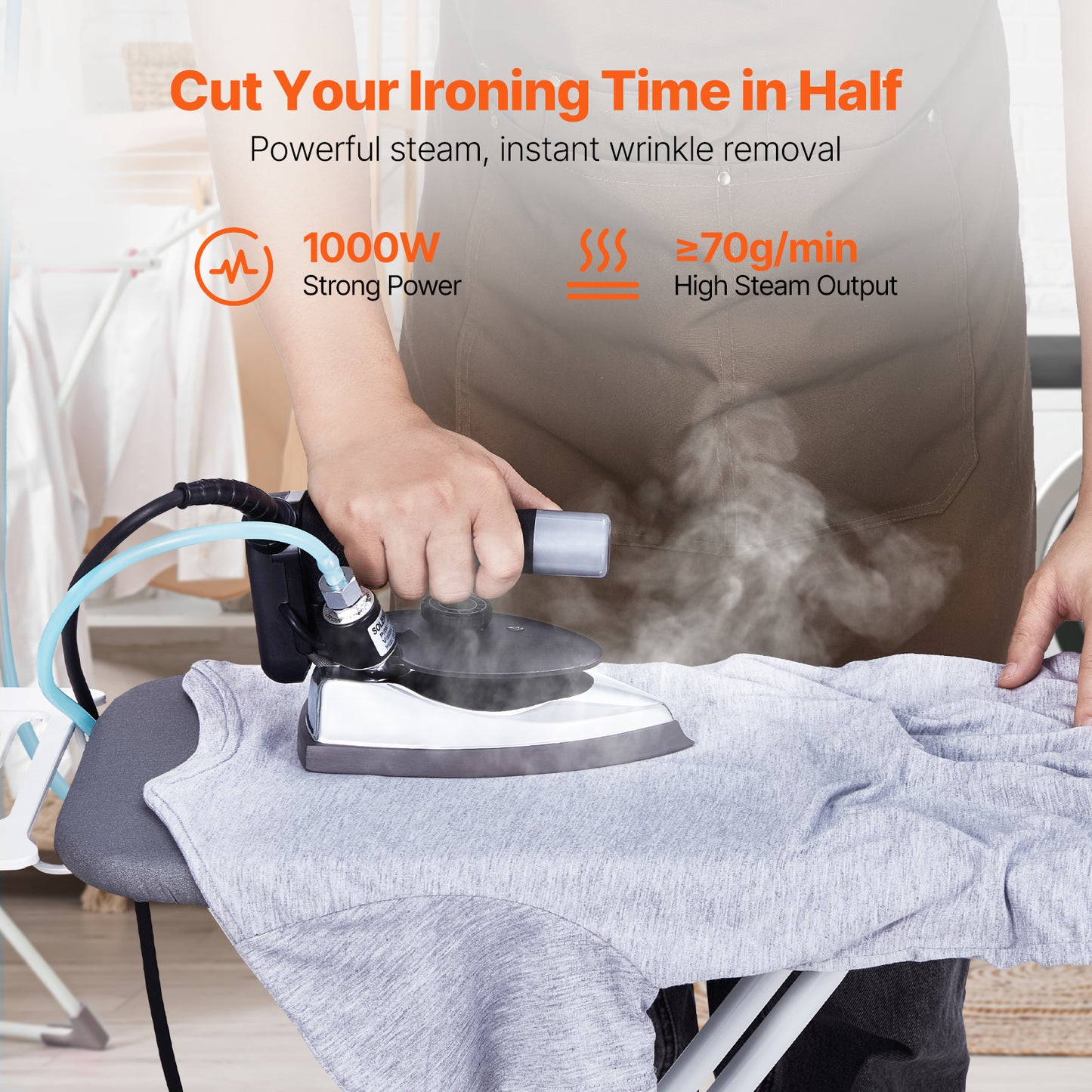 Gravity Feed Steam Iron 1000W with Large 3.5L Tank & 5 Temp Settings