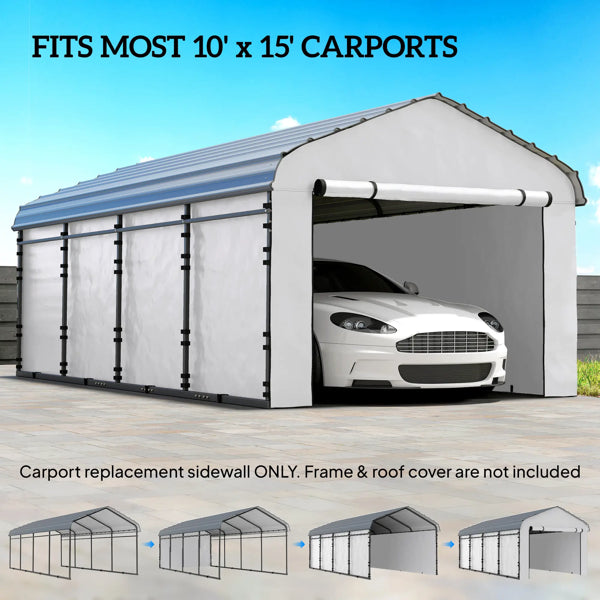 Carport Sidewall Panel Replacement - Fits 10' x 15' Carports
