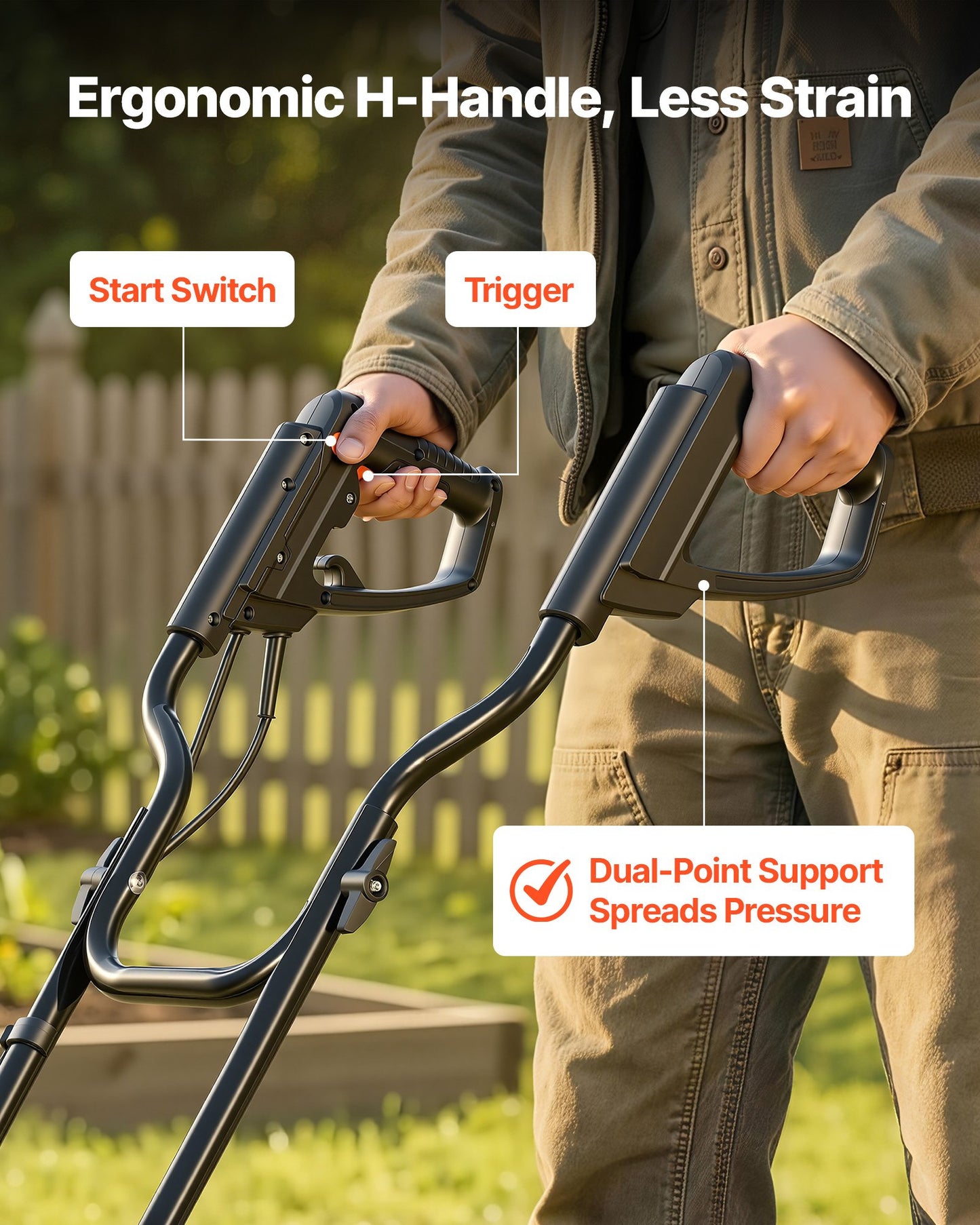 Corded Electric Garden Tiller 14-Inch Width 10-Amp Cultivator with Steel Tines