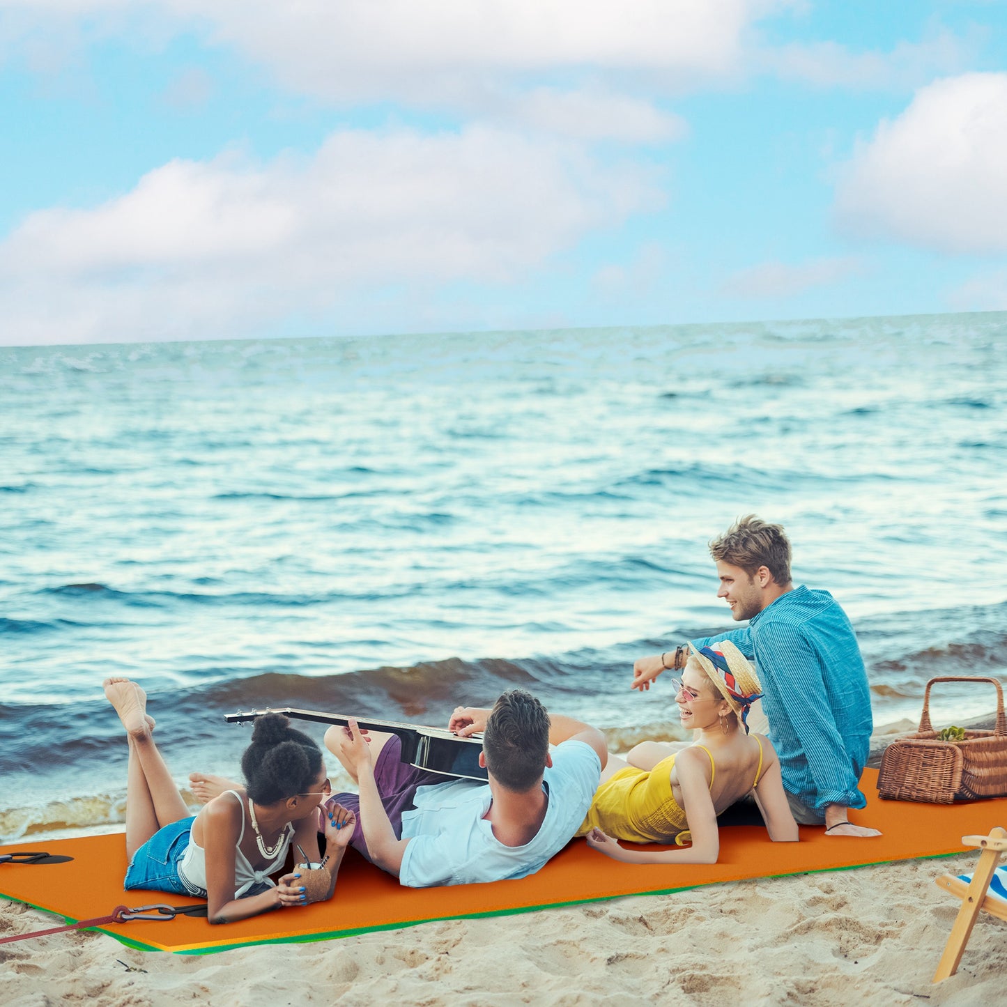 Lily Pad Floating Water Mat for 2 People - 9x6 ft, Orange