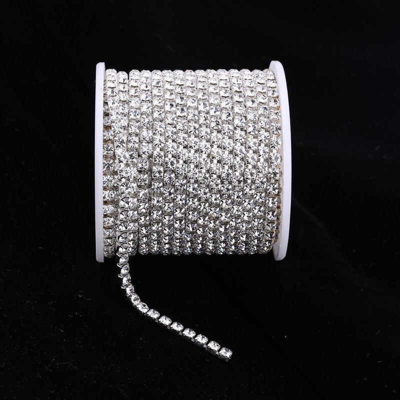 Rhinestone Chain for Jewelry Making and Craft Decor - Silver & Platinum Variants