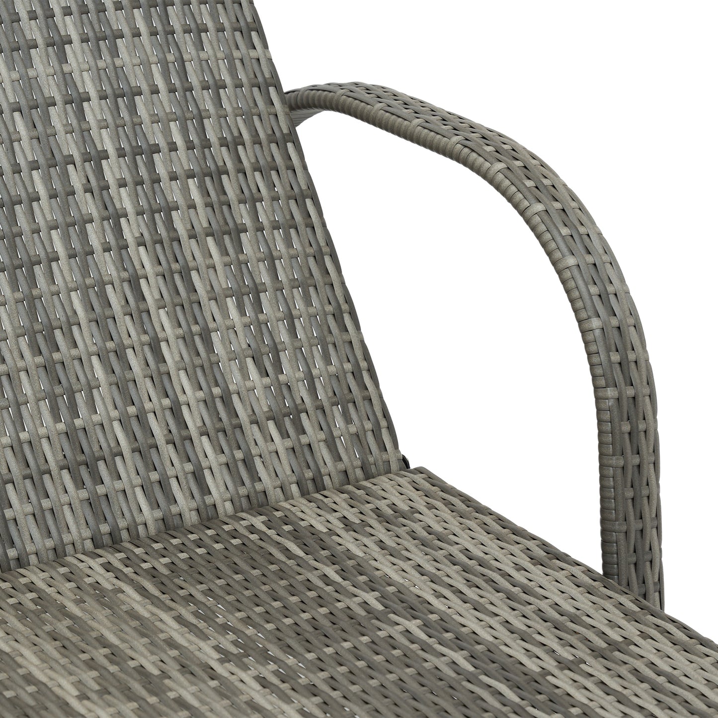 Adjustable Chaise Lounge Chair with Wheels & Cushion - Gray