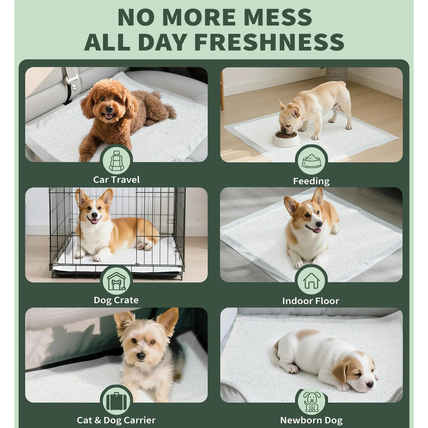 Dog Training Pads 100 Pack Leak-Proof Quick-Dry Puppy Pee Pads for Potty Training