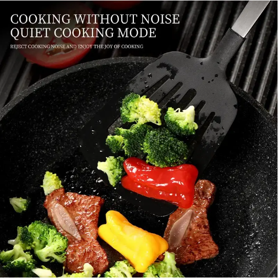 Premium 5-Piece Cooking Utensil Set - Stainless Steel & Nylon, Black
