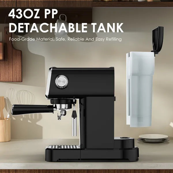 20 Bar Slim Vertical Espresso Machine with Milk Frother & Cup Warmer