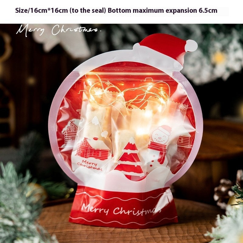 Christmas Pastry Packaging Box Set with Bear & Snowflake Ties - Holiday Cookie Gift Box
