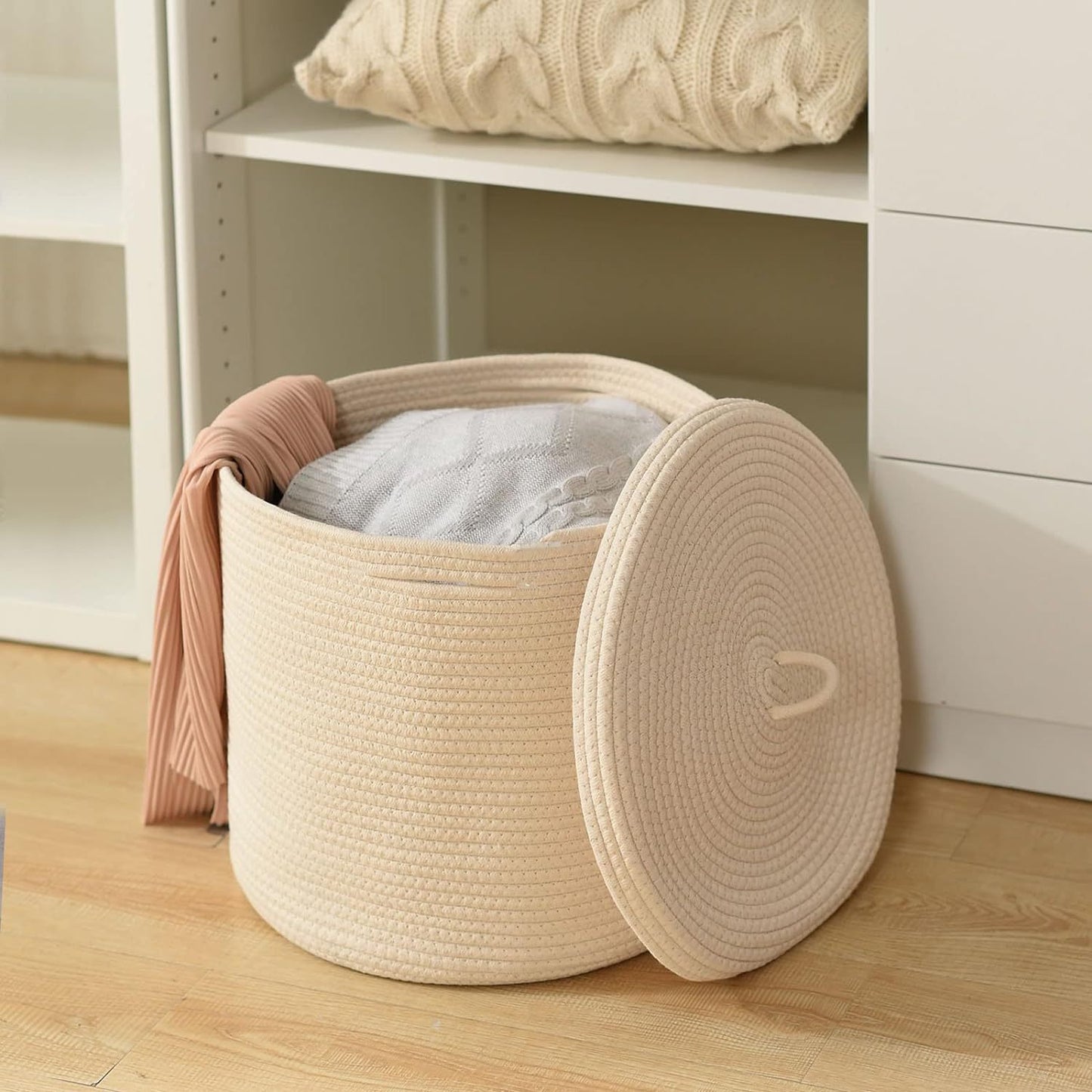 Foldable Weaved Laundry Basket with Handles - Multiple Styles & Sizes