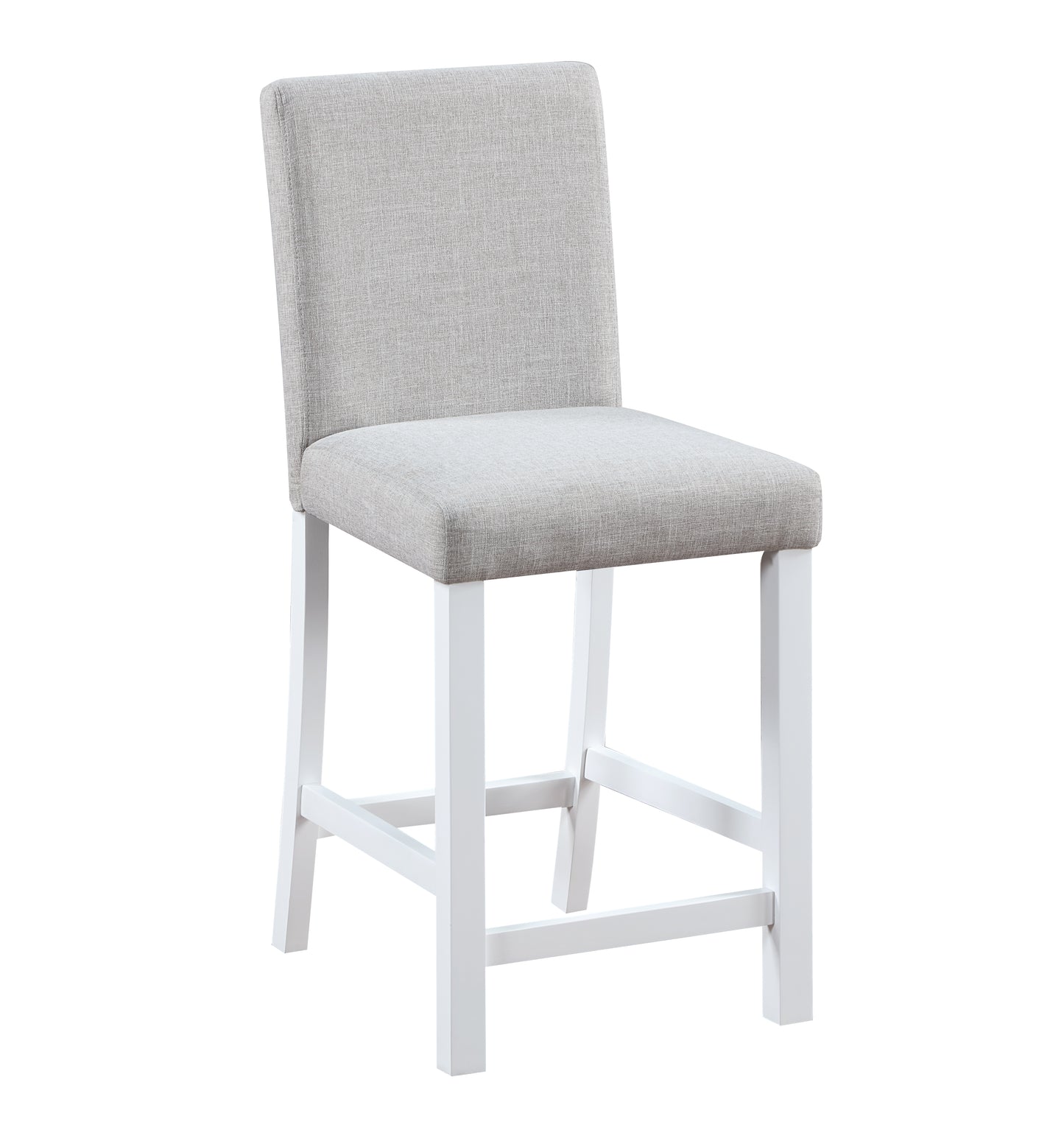 Counter Height Chairs Set for 4 - Padded Seat, White & Gray