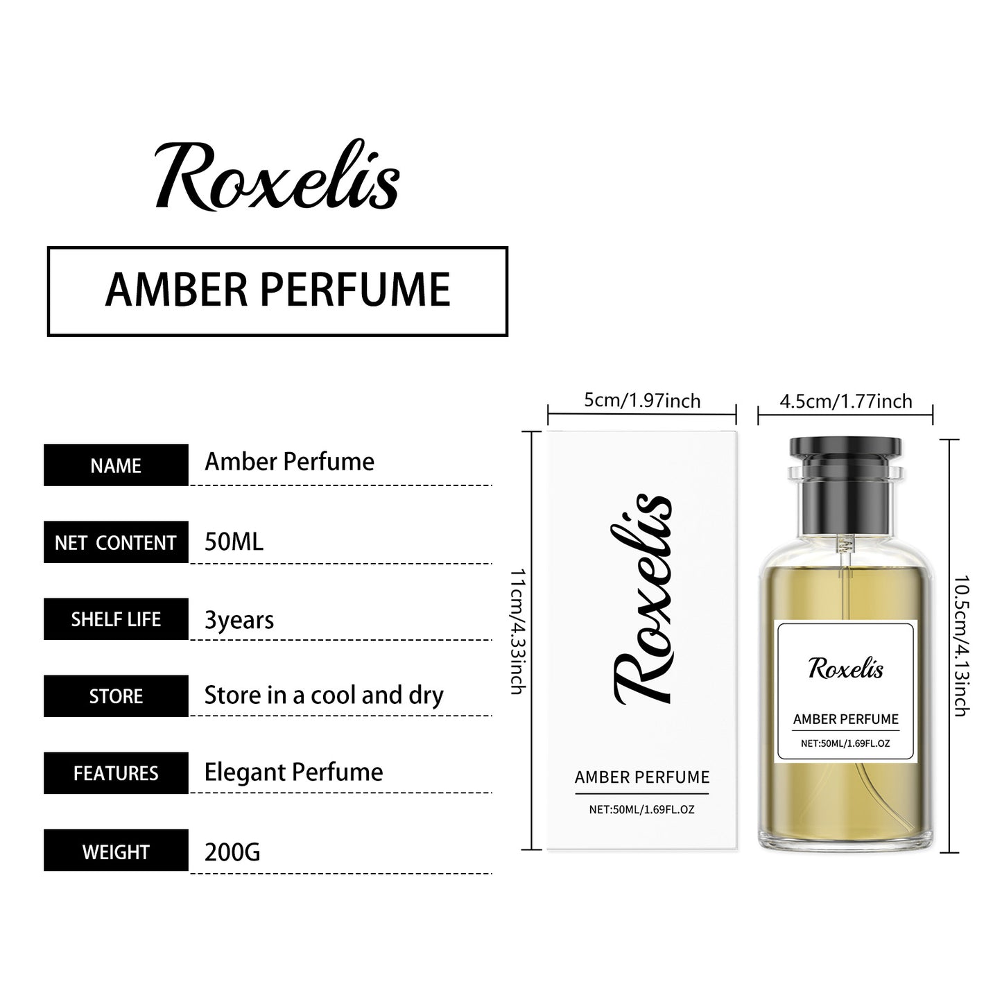 Amber & Oud Cologne for Men - Woody Fruity Long-Lasting Fragrance 50ml