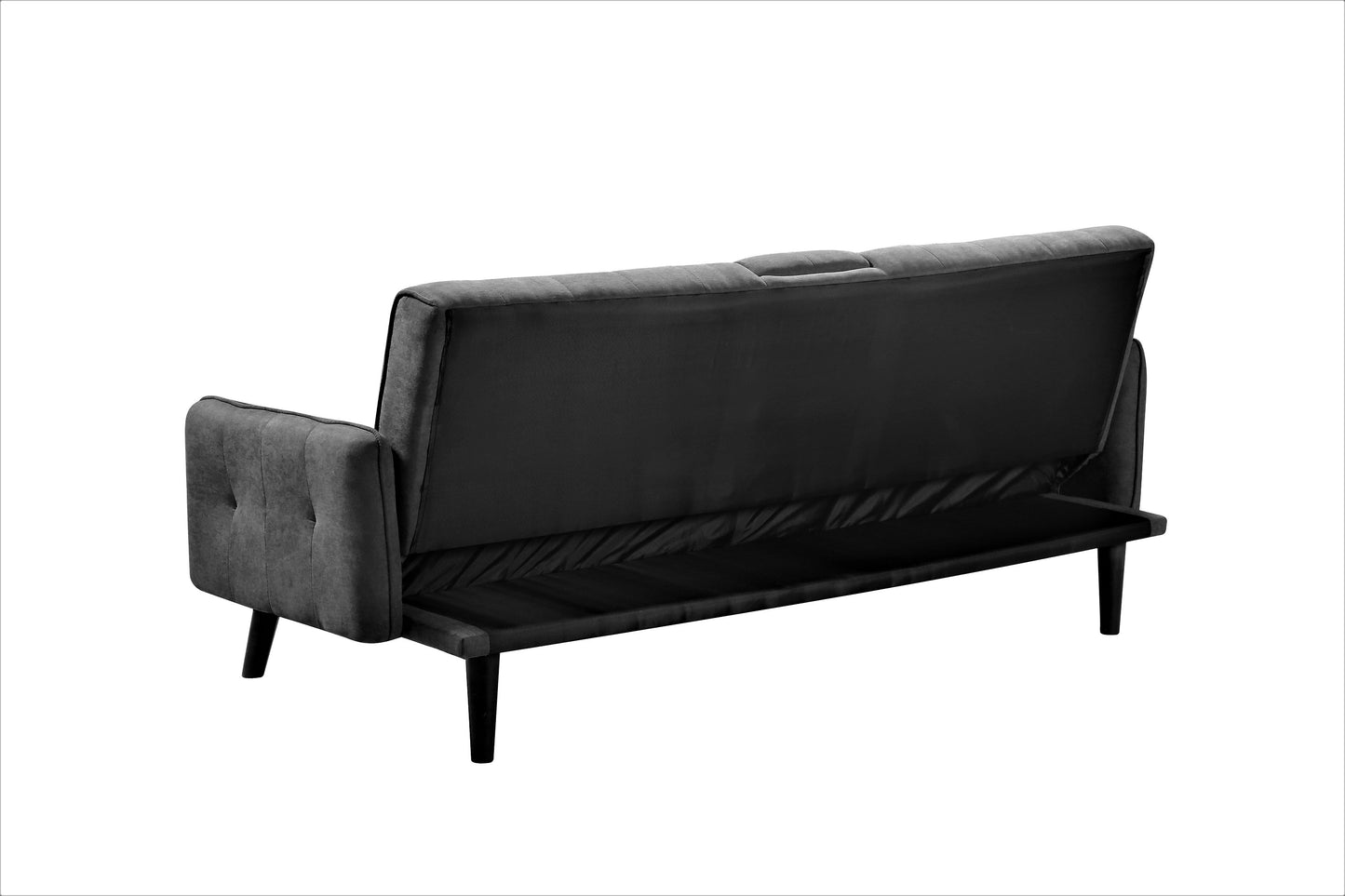 72 Sleeper Sofa Bed - Convertible Folding Backrest To Full With Cup